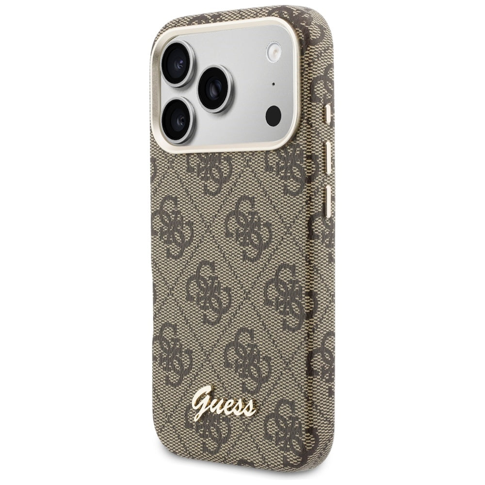 Husă Guess 4G Script MagSafe pentru iPhone 17 Pro Max – maro — imagine 5