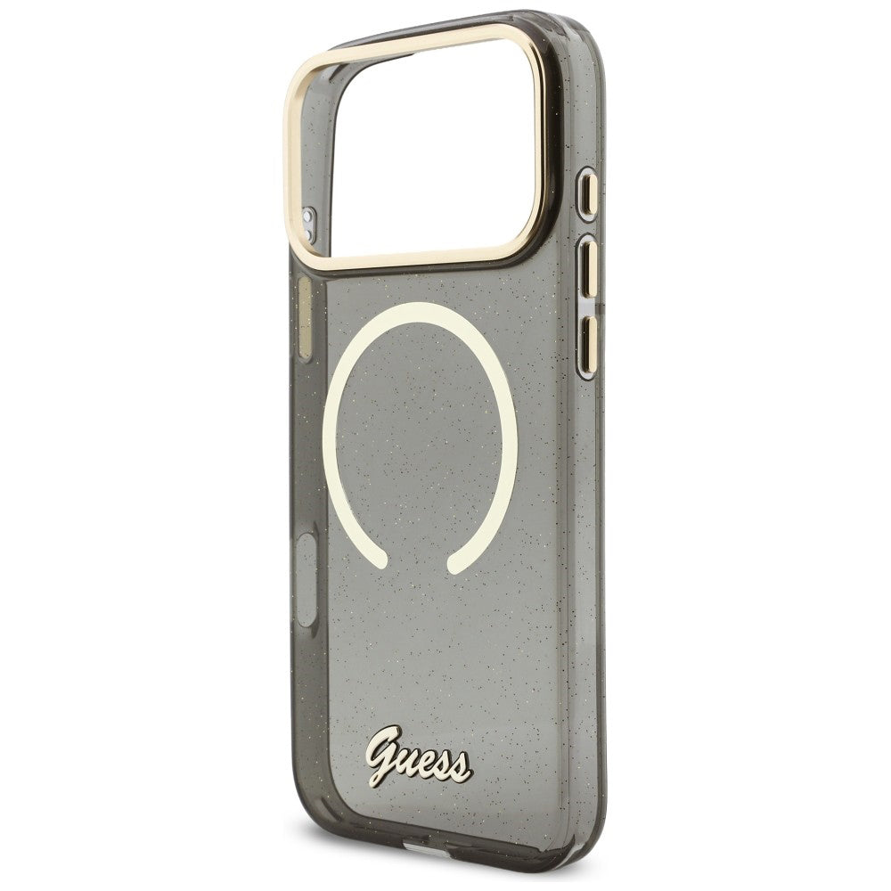 Husă Guess IML Glitter Script Strap MagSafe pentru iPhone 17 Pro Max – negru — imagine 4