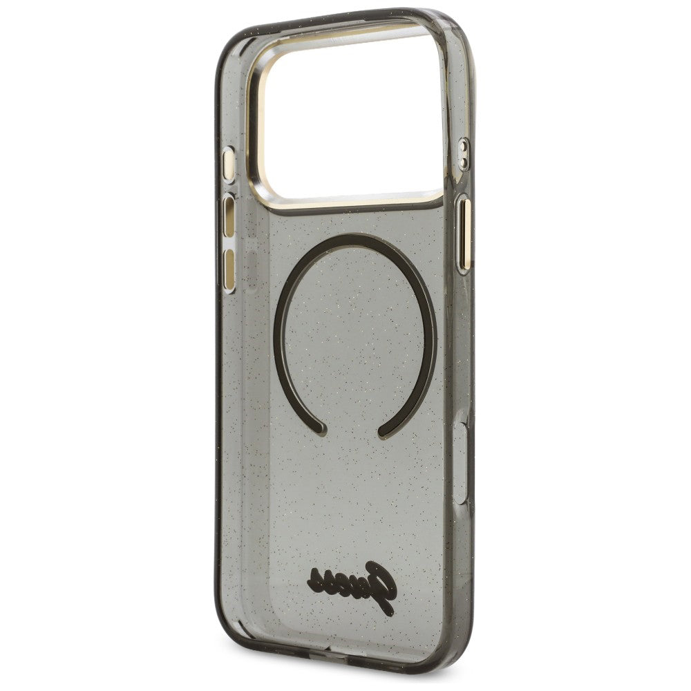 Husă Guess IML Glitter Script Strap MagSafe pentru iPhone 17 Pro Max – negru — imagine 5