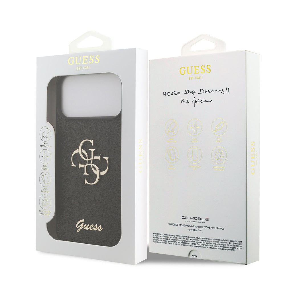Husă Guess Fixed Glitter Big 4G pentru iPhone 17 Pro Max – negru (GUHCP18XHG4SGK) — imagine 7