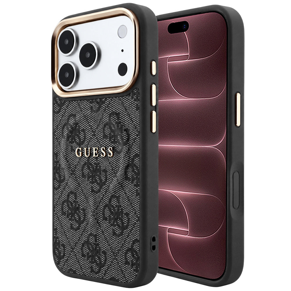 Husă Guess 4G Embossed Classic MagSafe pentru iPhone 17 Pro Max – negru — imagine 1