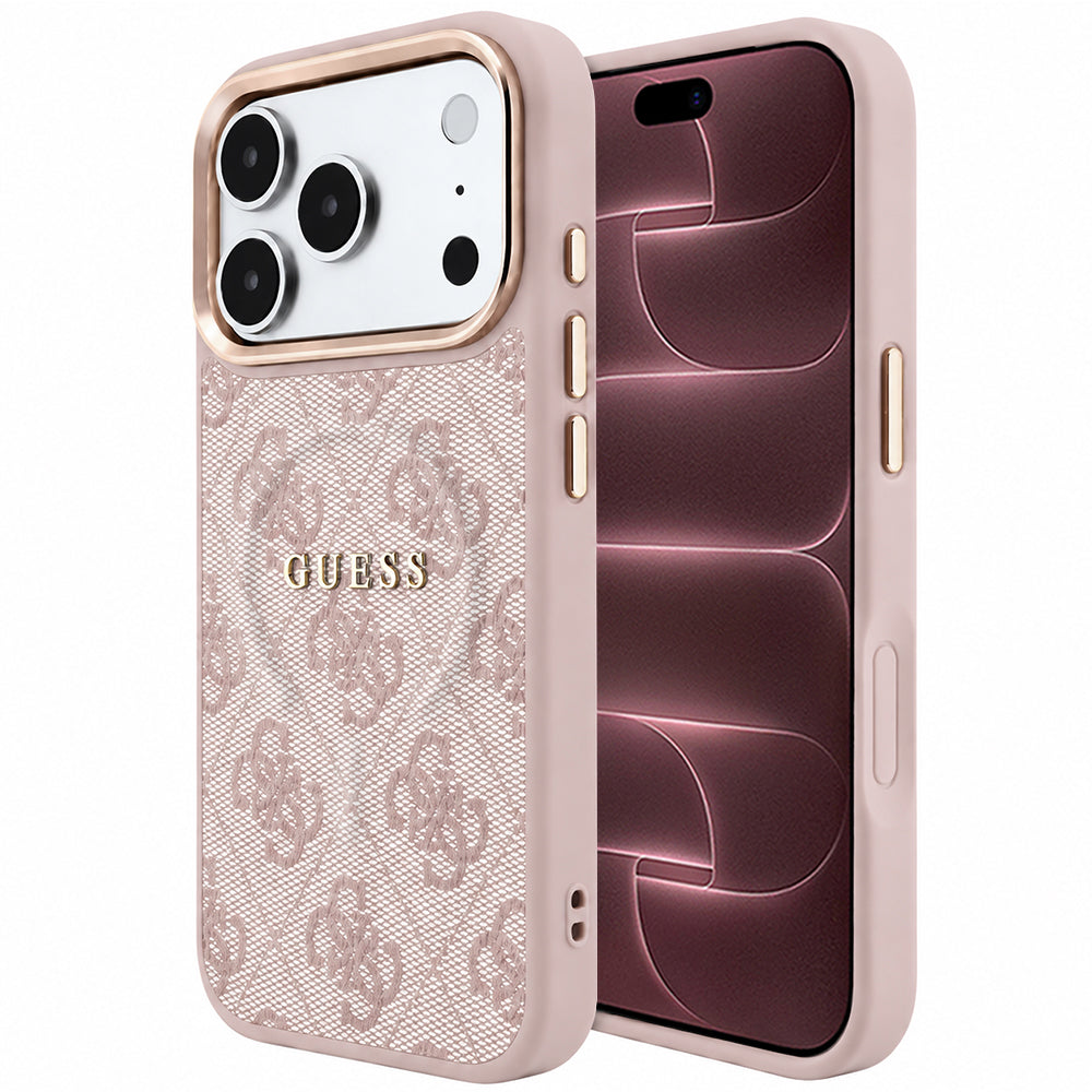 Husă Guess 4G Embossed Classic MagSafe pentru iPhone 17 Pro Max – roz — imagine 1