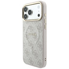 Husă Guess 4G Embossed Classic MagSafe pentru iPhone 17 Pro Max – roz — imagine 4
