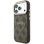Husă Guess 4G Embossed Classic MagSafe pentru iPhone 17 Pro Max – maro — imagine 4