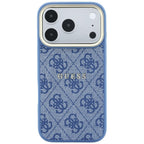Husă Guess 4G Embossed Classic MagSafe pentru iPhone 17 Pro Max – albastru — imagine 2