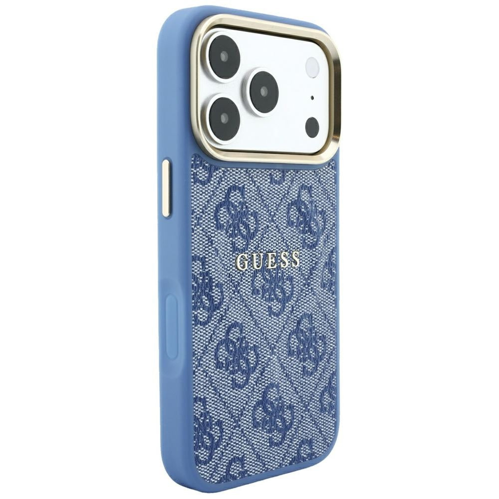 Husă Guess 4G Embossed Classic MagSafe pentru iPhone 17 Pro Max – albastru — imagine 3