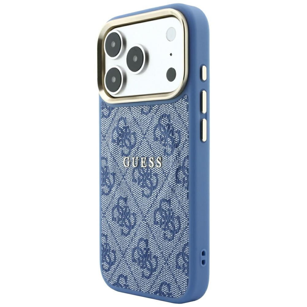 Husă Guess 4G Embossed Classic MagSafe pentru iPhone 17 Pro Max – albastru — imagine 4