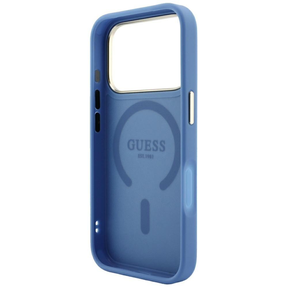 Husă Guess 4G Embossed Classic MagSafe pentru iPhone 17 Pro Max – albastru — imagine 6