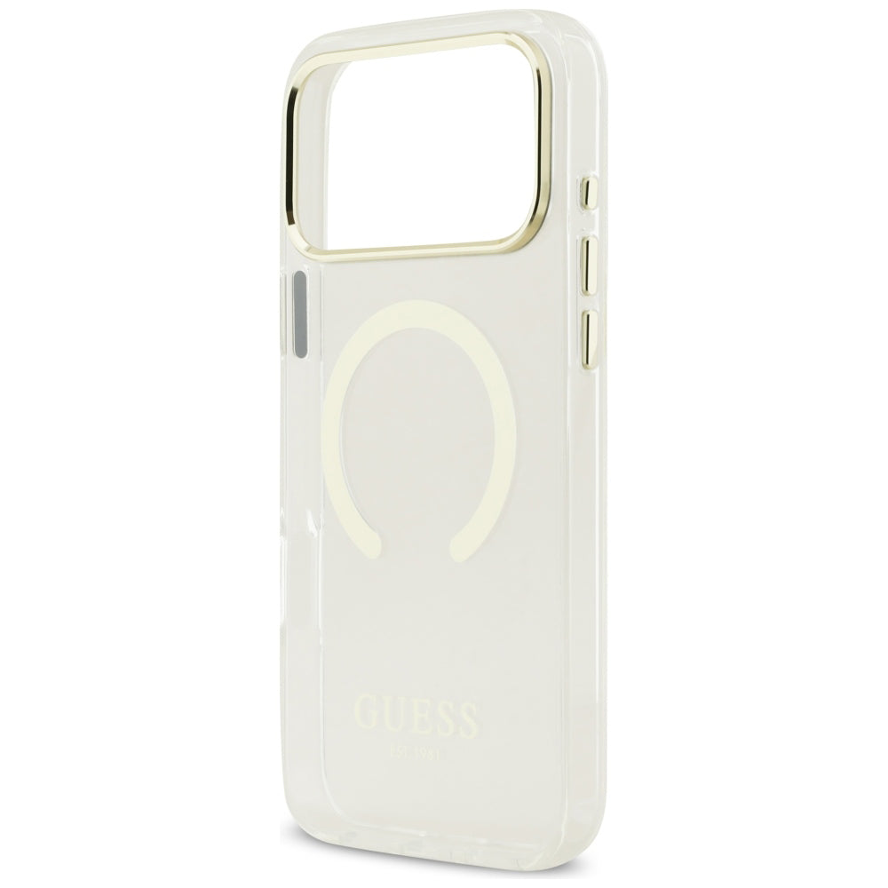 Husă Guess Metal Outline MagSafe pentru iPhone 17 Pro Max – auriu (GUHMP18XHTRMD) — imagine 5