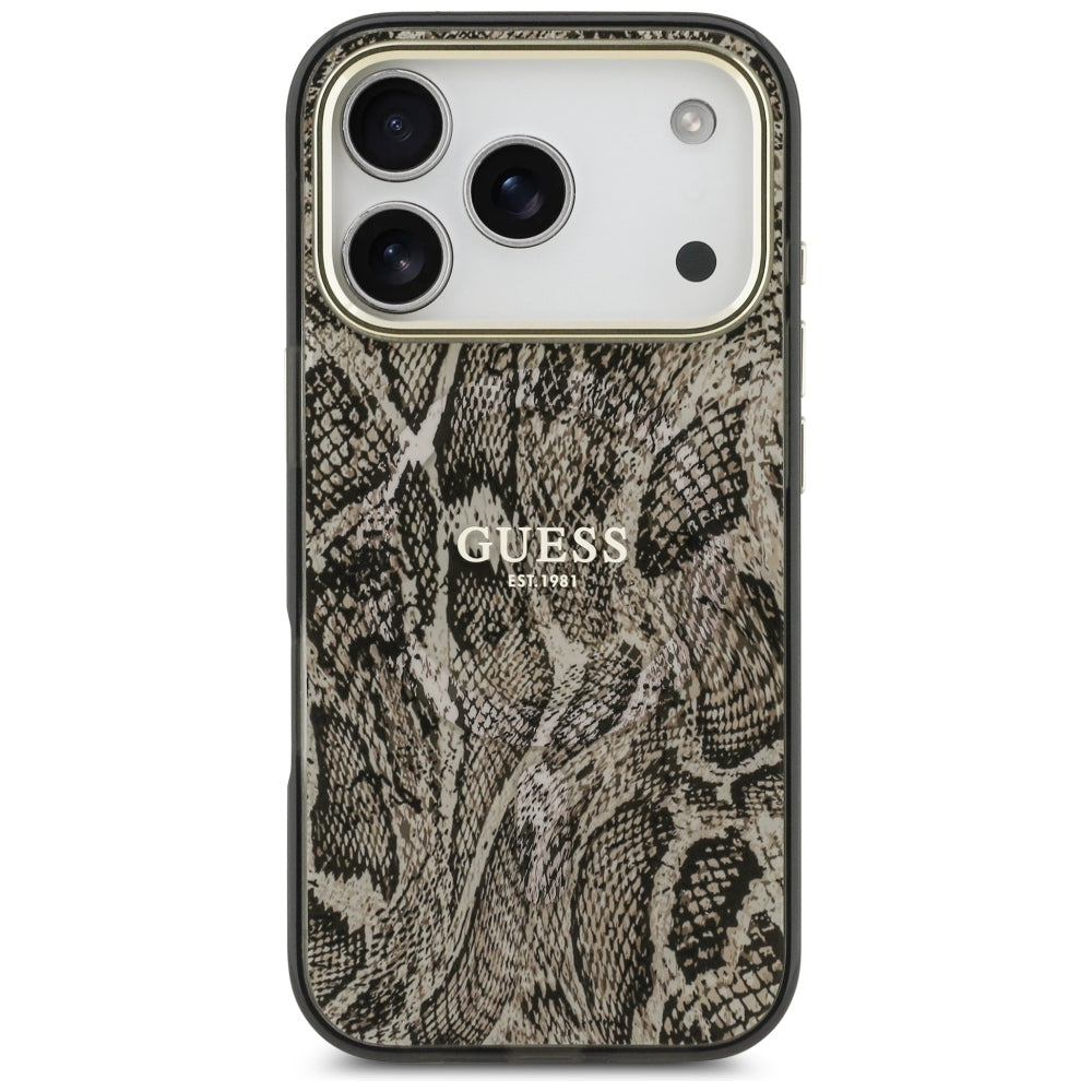 Husă Guess Python Pattern MagSafe pentru iPhone 17 Pro Max – maro (GUHMP18XHIMPYGW) — imagine 2