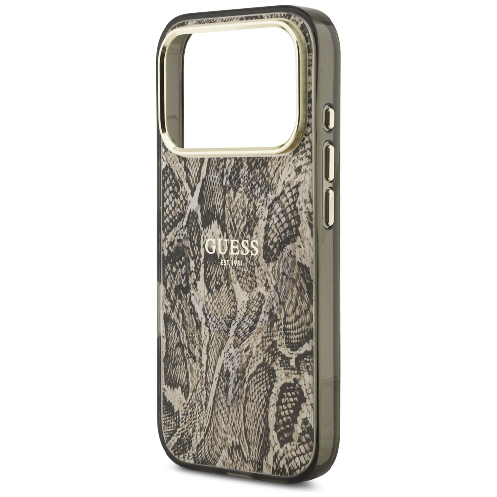 Husă Guess Python Pattern MagSafe pentru iPhone 17 Pro Max – maro (GUHMP18XHIMPYGW) — imagine 5