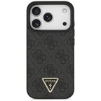 Husă Guess Leather 4G Triangle Strass MagSafe pentru iPhone 17 Pro Max – negru (GUHMP18XP4TDPLK) — imagine 2