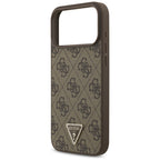 Husă Guess Leather 4G Triangle Strass MagSafe pentru iPhone 17 Pro Max – maro (GUHMP18XP4TDPW) — imagine 5