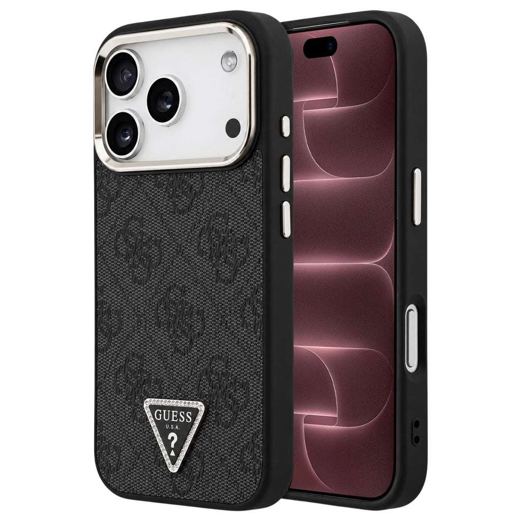 Husă Guess Hardcase 4G Triangle Logo MagSafe pentru iPhone 17 Pro Max – negru (GUHMP18XP4TSRCMK) — imagine 1