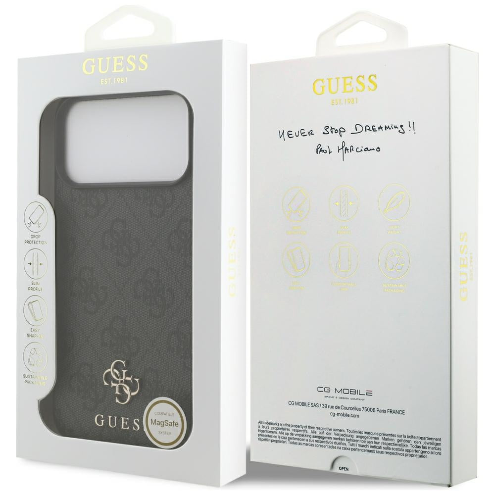 Husă Guess 4G Small and Classic Logo MagSafe pentru iPhone 17 Pro Max – negru (GUHMP18XP4SM4MK) — imagine 7