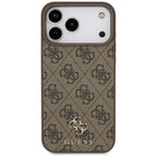Husă Guess Hardcase 4G Small & Classic MagSafe pentru iPhone 17 Pro Max – maro — imagine 3