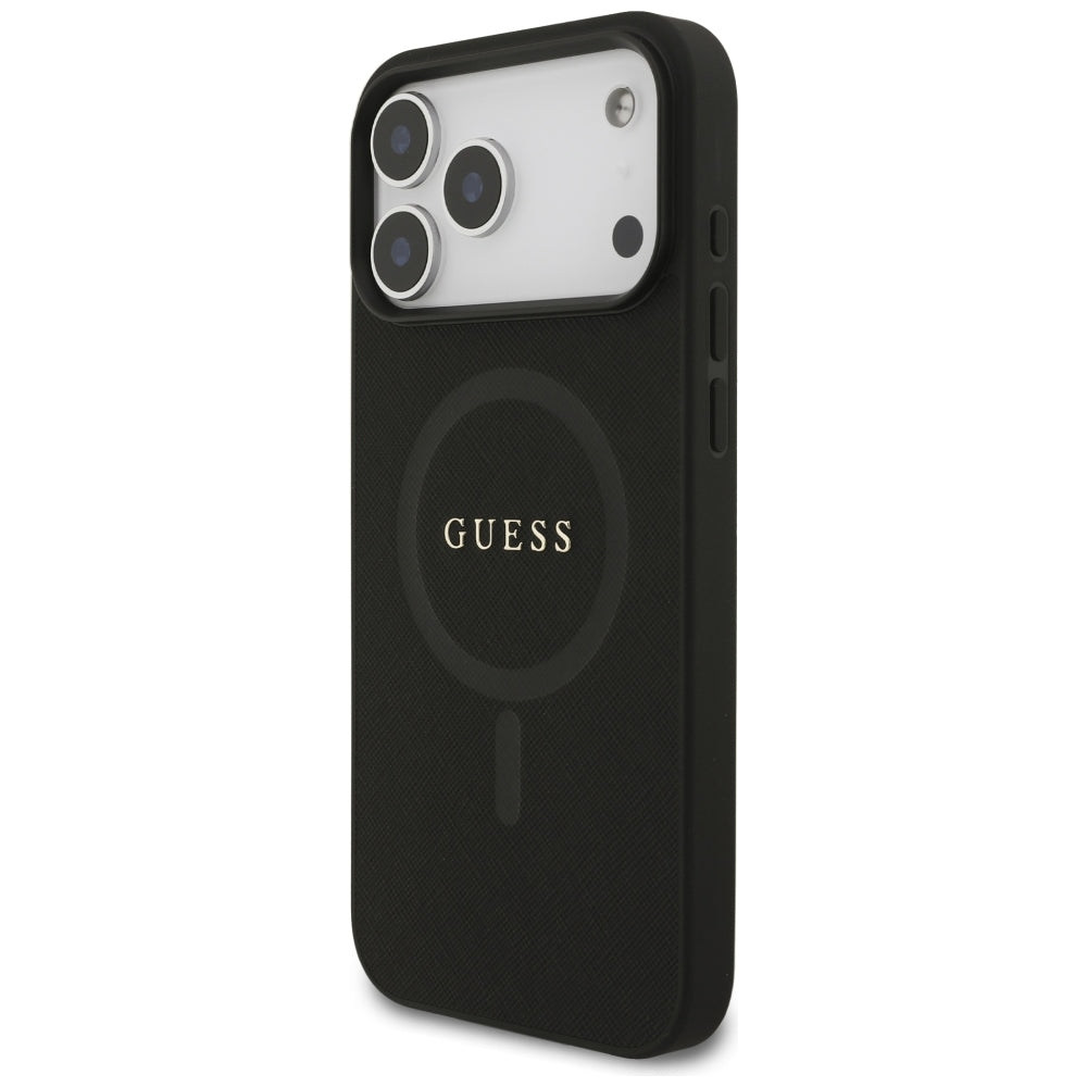 Husă Guess Saffiano MagSafe pentru iPhone 17 Pro Max – negru (GUHMP18XPSAHMCK) — imagine 2