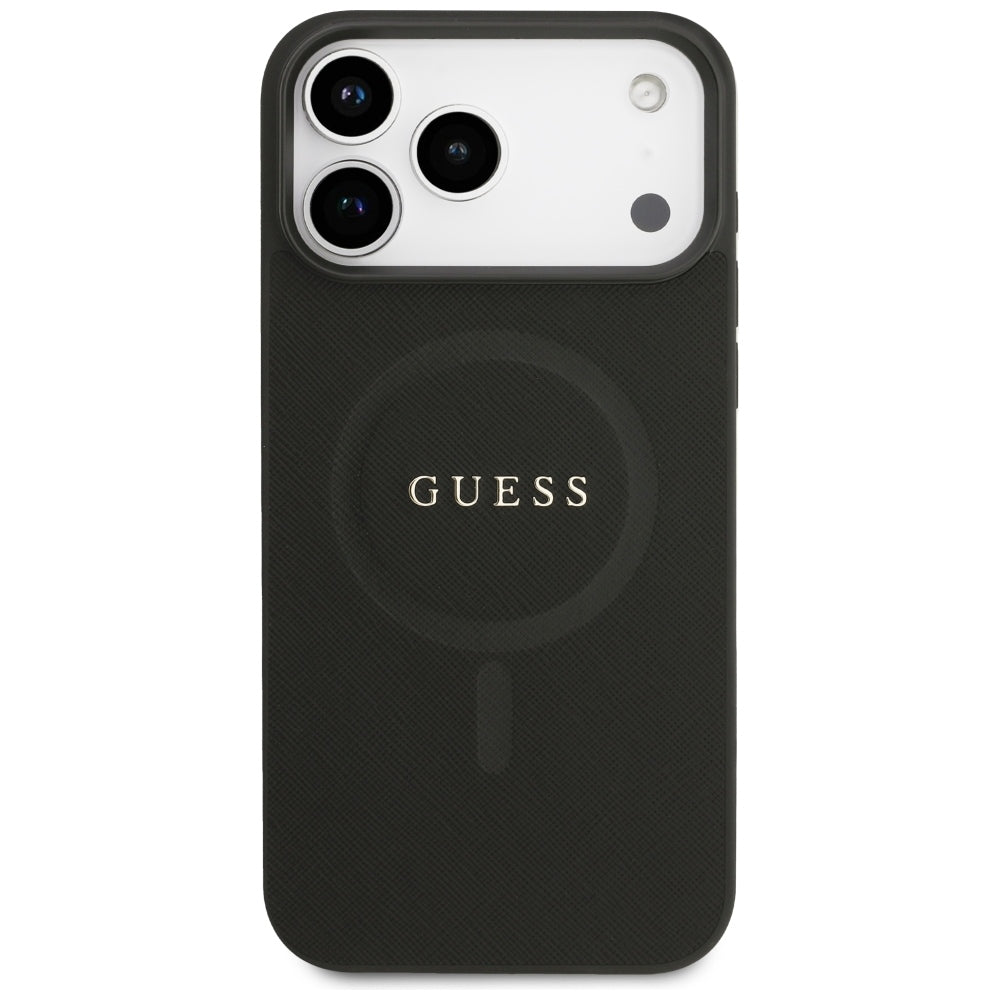 Husă Guess Saffiano MagSafe pentru iPhone 17 Pro Max – negru (GUHMP18XPSAHMCK) — imagine 3
