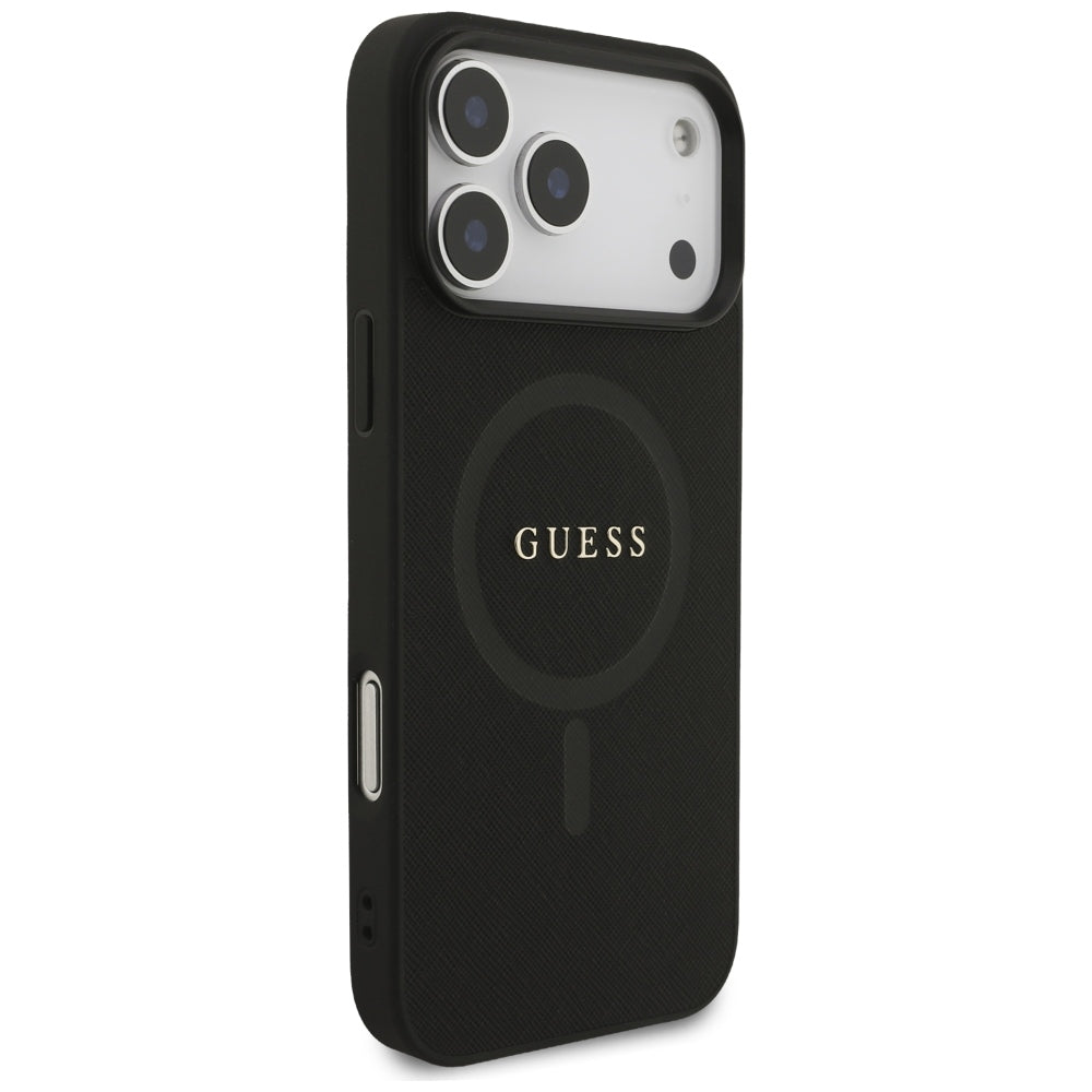 Husă Guess Saffiano MagSafe pentru iPhone 17 Pro Max – negru (GUHMP18XPSAHMCK) — imagine 4
