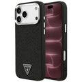 Husă Guess Glitter Triangle Logo MagSafe pentru iPhone 17 Pro Max – negru (GUHMP18XPFGTSCMK) — imagine 1