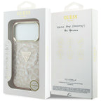 Husă Guess Leopard Glitter Triangle Logo MagSafe pentru iPhone 17 Pro Max – roz — imagine 7