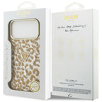 Husă Guess Leopard Glitter Triangle Logo MagSafe pentru iPhone 17 Pro Max – maro — imagine 7