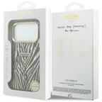 Husă Guess Zebra Glitter Triangle Logo MagSafe pentru iPhone 17 Pro Max – negru / auriu — imagine 7