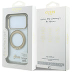 Husă Guess Ring Stand Script Metal Logo MagSafe pentru iPhone 17 Pro Max – transparent — imagine 7