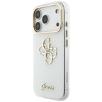 Husă Guess IML 4G Metal Script pentru iPhone 17 Pro Max – alb — imagine 2