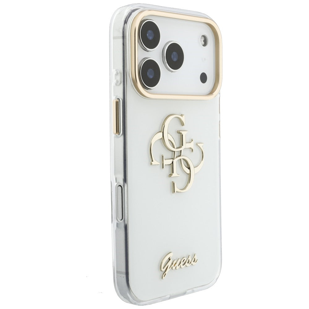 Husă Guess IML 4G Metal Script pentru iPhone 17 Pro Max – alb — imagine 4