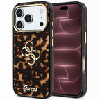 Husă Guess IML 4G Metal Script pentru iPhone 17 Pro Max – tortoise — imagine 1