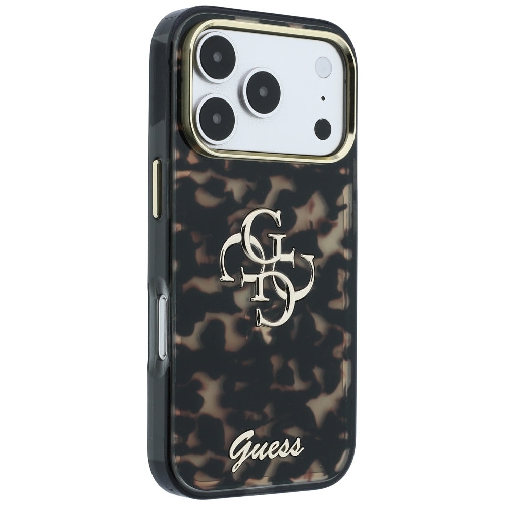 Husă Guess IML 4G Metal Script pentru iPhone 17 Pro Max – tortoise — imagine 3