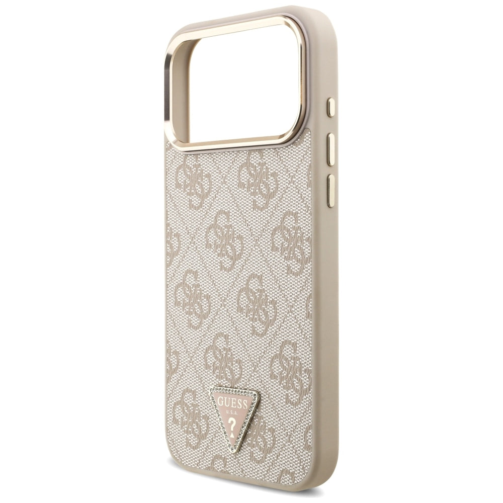 Husă Guess Hardcase 4G Triangle Logo MagSafe pentru iPhone 17 Pro Max – roz (GUHMP18XP4GTDGMP) — imagine 5