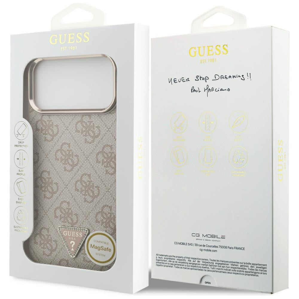 Husă Guess Hardcase 4G Triangle Logo MagSafe pentru iPhone 17 Pro Max – roz (GUHMP18XP4GTDGMP) — imagine 7
