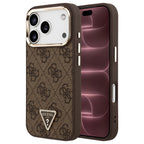Husă Guess Hardcase 4G Triangle Logo MagSafe pentru iPhone 17 Pro Max – maro (GUHMP18XP4GTDGMW) — imagine 1