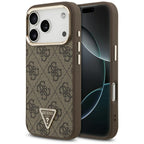 Husă Guess Hardcase 4G Triangle Logo MagSafe pentru iPhone 17 Pro Max – maro (GUHMP18XP4GTDGMW) — imagine 2