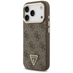 Husă Guess Hardcase 4G Triangle Logo MagSafe pentru iPhone 17 Pro Max – maro (GUHMP18XP4GTDGMW) — imagine 3