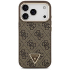 Husă Guess Hardcase 4G Triangle Logo MagSafe pentru iPhone 17 Pro Max – maro (GUHMP18XP4GTDGMW) — imagine 4