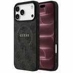Husă Guess 4G Embossed Ring Classic Logo MagSafe pentru iPhone 17 Pro Max – negru — imagine 1