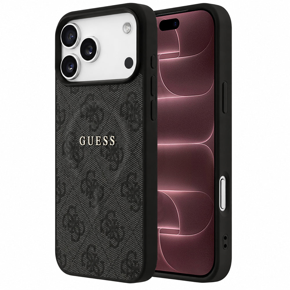 Husă Guess 4G Embossed Ring Classic Logo MagSafe pentru iPhone 17 Pro Max – negru — imagine 1