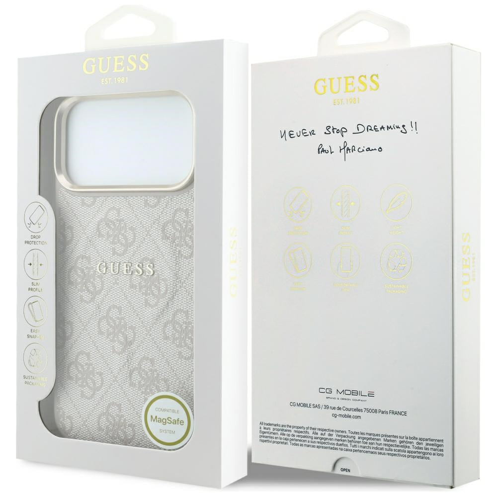 Husă Guess 4G Embossed Ring Classic Logo MagSafe pentru iPhone 17 Pro Max – roz — imagine 7