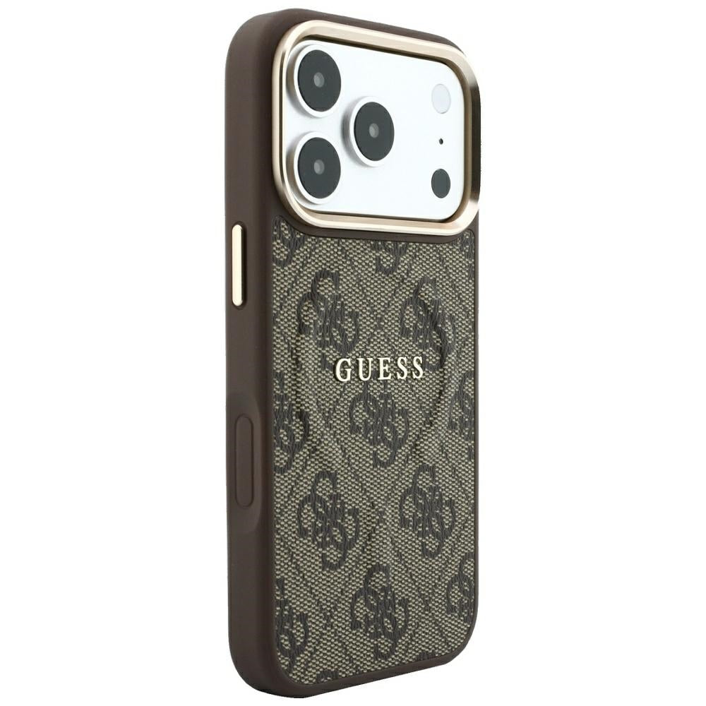 Husă Guess 4G Embossed Ring Classic Logo MagSafe pentru iPhone 17 Pro Max – maro — imagine 3