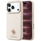 Husă Guess Saffiano Small 4G Classic MagSafe pentru iPhone 17 Pro Max – bej — imagine 1