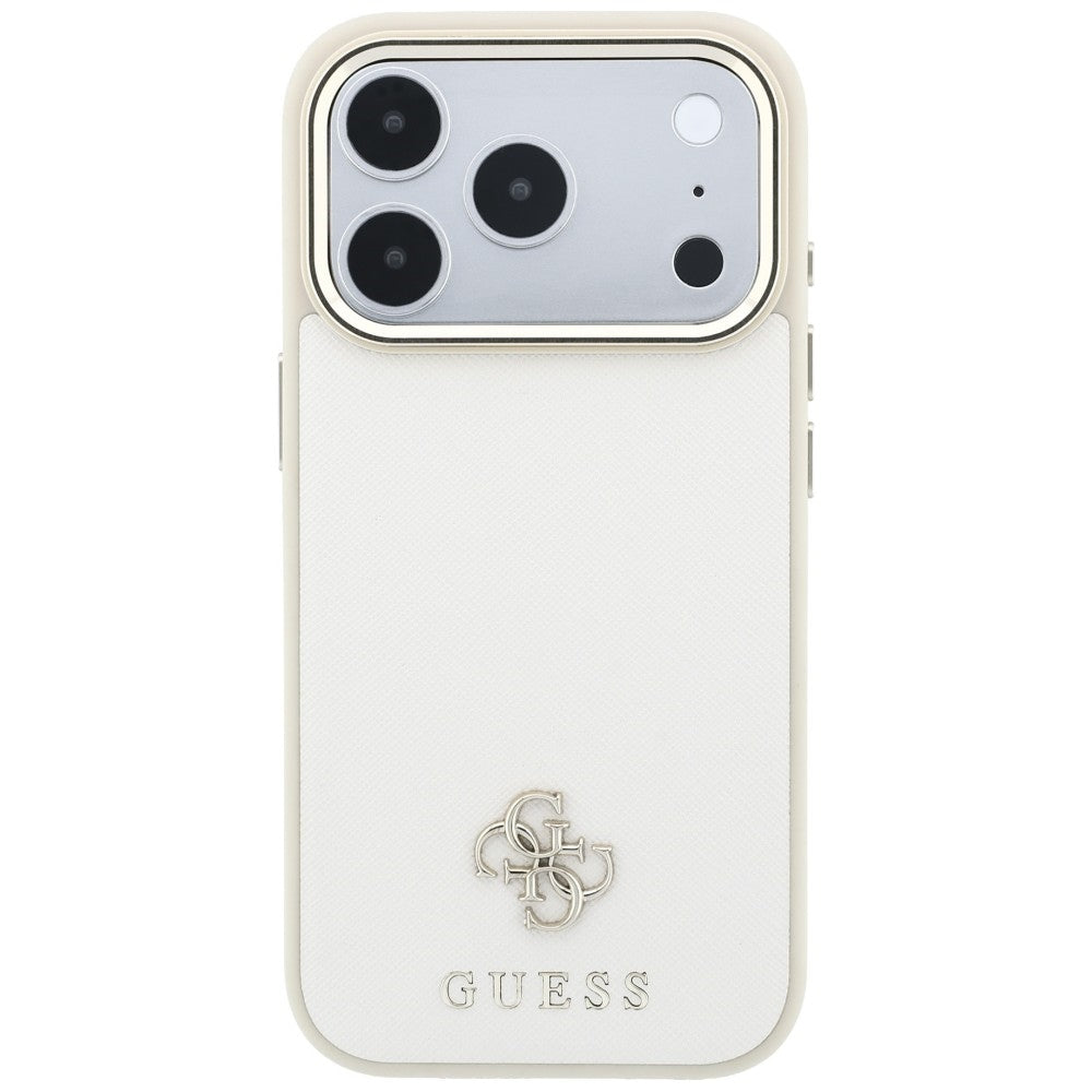 Husă Guess Saffiano Small 4G Classic MagSafe pentru iPhone 17 Pro Max – bej — imagine 2