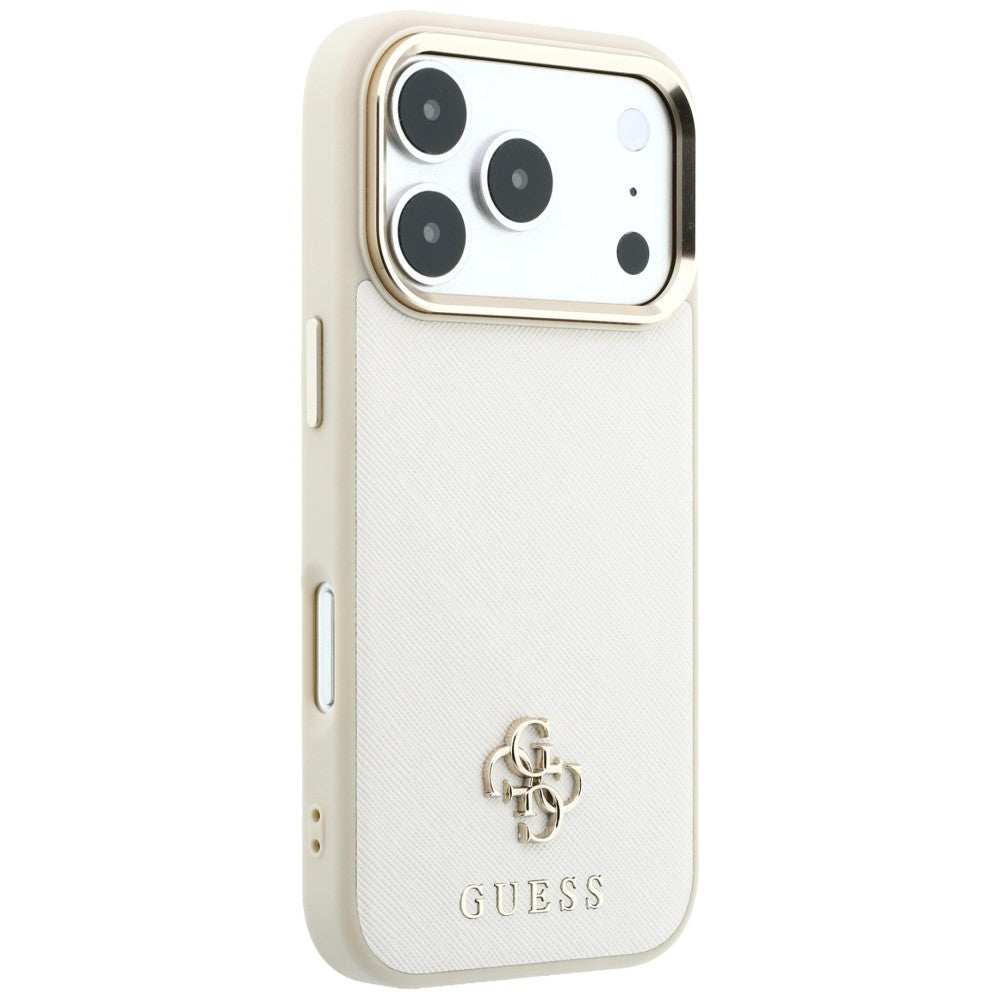 Husă Guess Saffiano Small 4G Classic MagSafe pentru iPhone 17 Pro Max – bej — imagine 3
