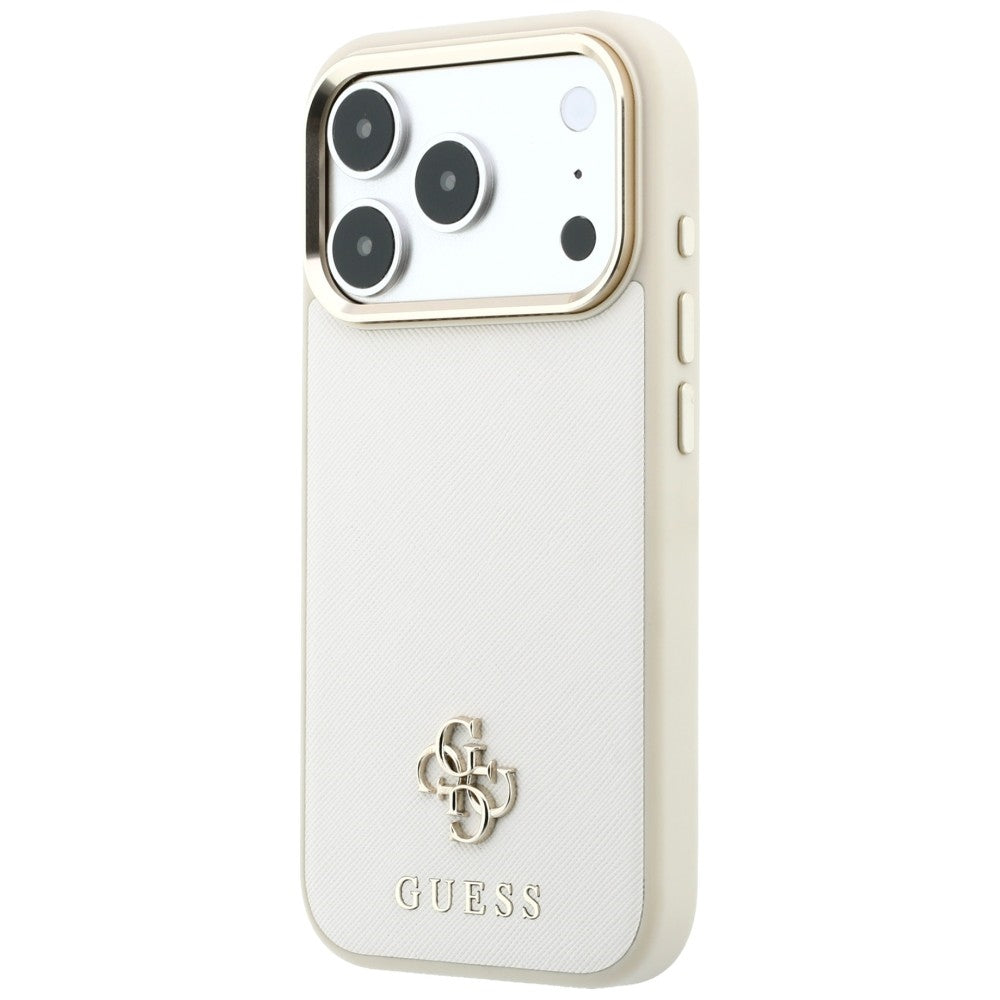 Husă Guess Saffiano Small 4G Classic MagSafe pentru iPhone 17 Pro Max – bej — imagine 4