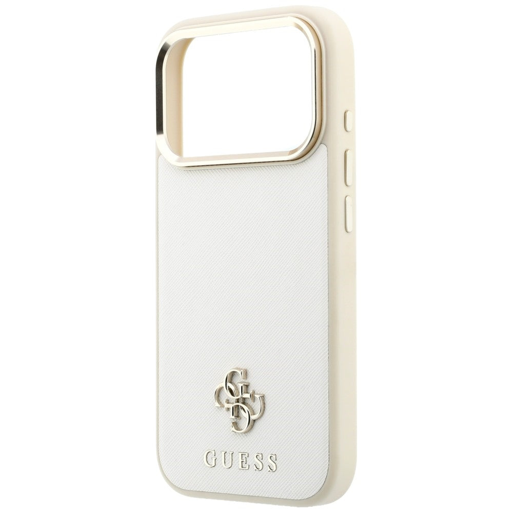 Husă Guess Saffiano Small 4G Classic MagSafe pentru iPhone 17 Pro Max – bej — imagine 5