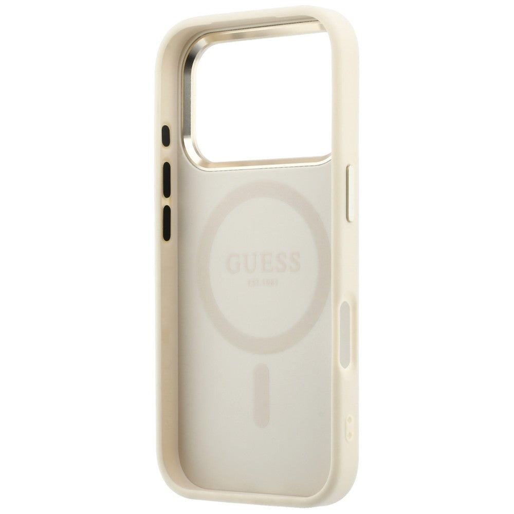 Husă Guess Saffiano Small 4G Classic MagSafe pentru iPhone 17 Pro Max – bej — imagine 6