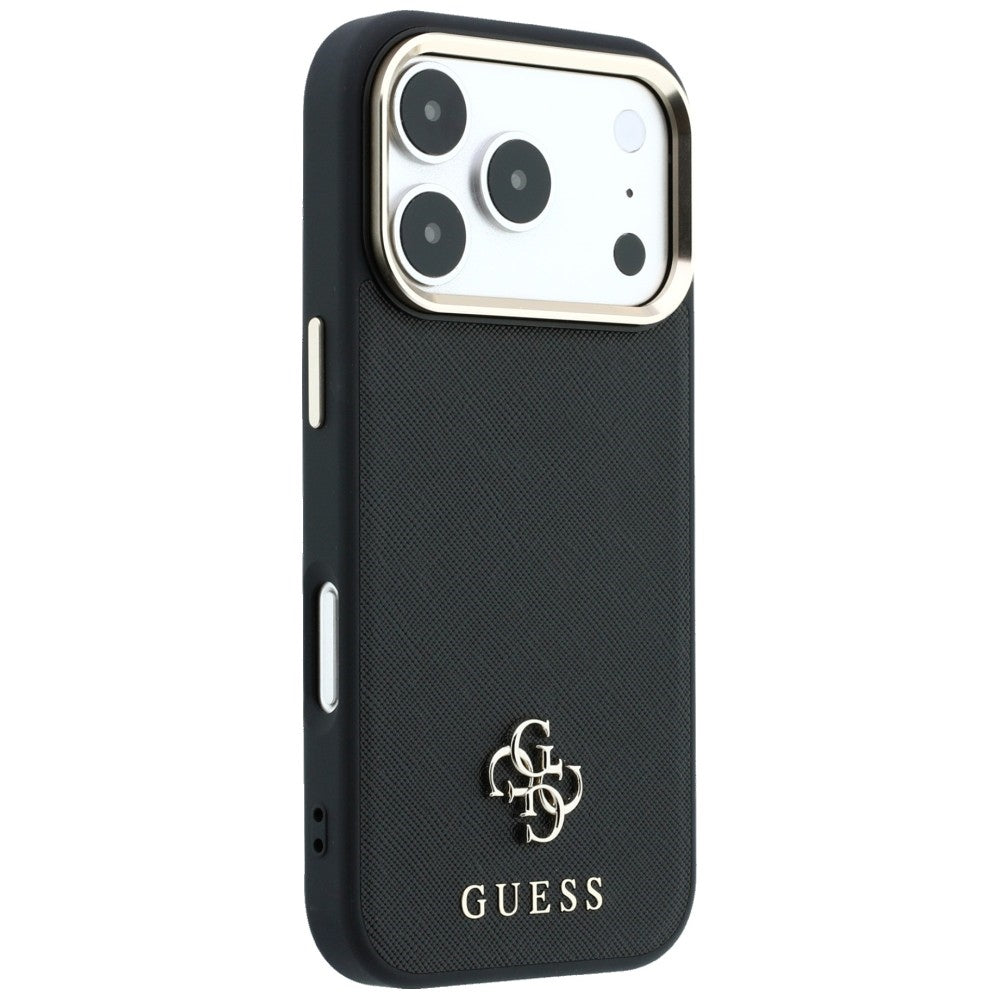Husă Guess Saffiano Small 4G Classic MagSafe pentru iPhone 17 Pro Max – negru — imagine 4
