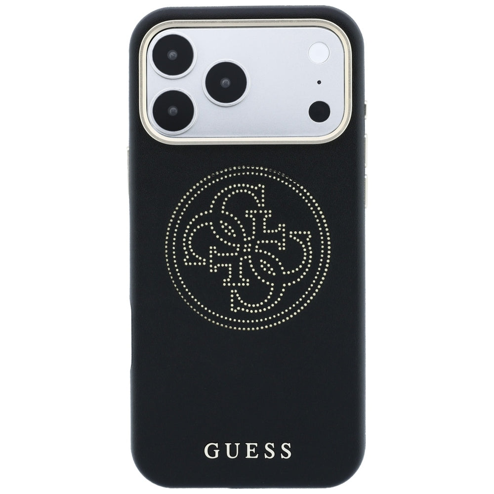 Husă Guess Leather Perforated 4G MagSafe pentru iPhone 17 Pro Max – negru — imagine 3